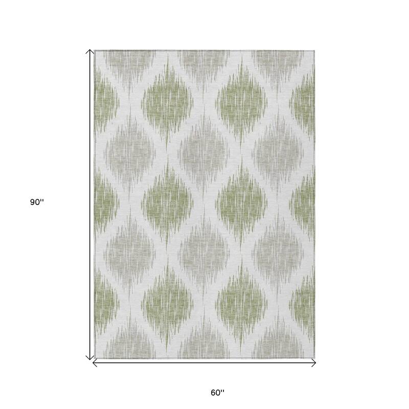 HomeRoots Ikat Transitional Rectangle Outdoor Rug