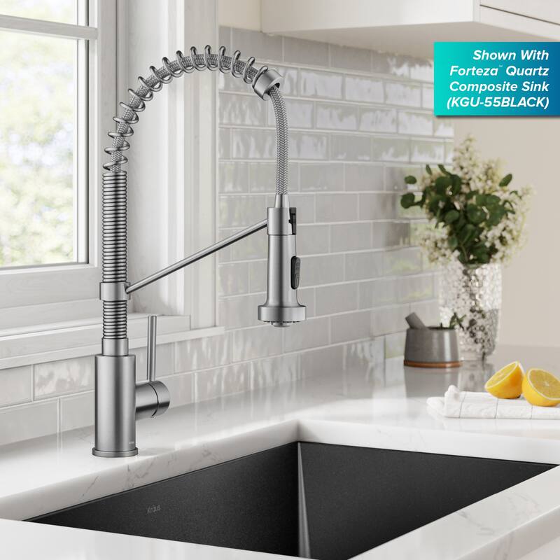 Kraus Bolden 2-Function 1-Handle Commercial Pulldown Kitchen Faucet