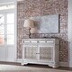 preview thumbnail 7 of 16, Magnolia Manor Antique White Weathered Bark Hutch & Buffet