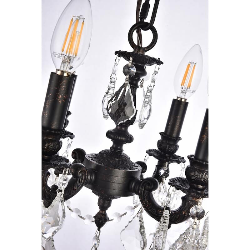 Somette Crystal 4-light Dark Bronze Finish Chandelier