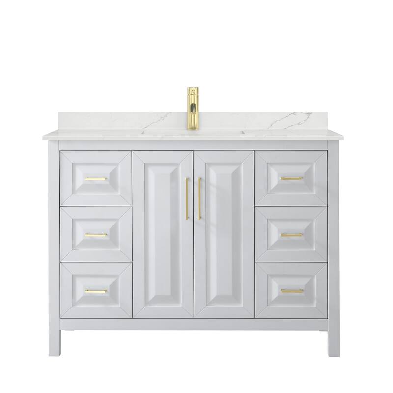 Daria 48-inch Single Vanity, Single Hole Quartz Top