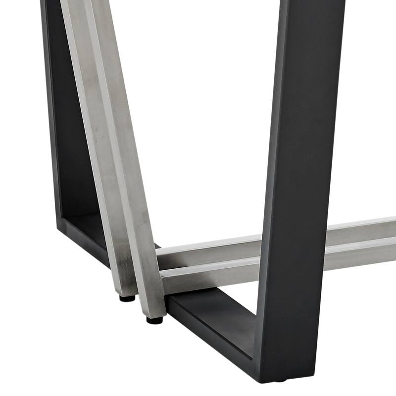 Kai Anastasia 5 Piece Rectangular Glass Dining Table Set with Metal Frame and Upholstered Chairs