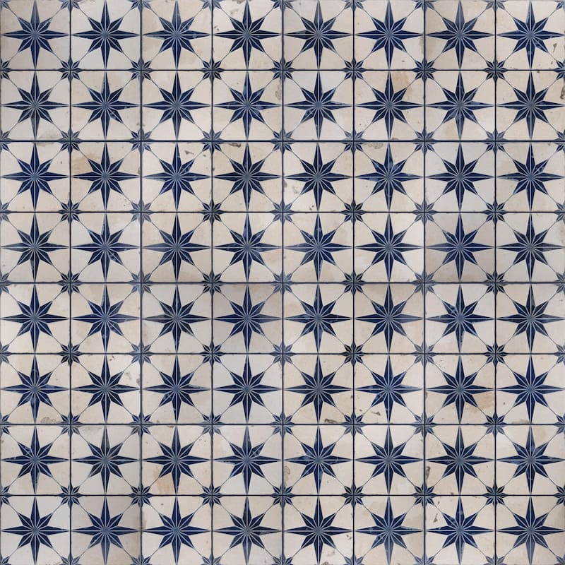 Merola Tile Kings Star Luxe Blue 17-5/8" x 17-5/8" Ceramic Floor and Wall Tile
