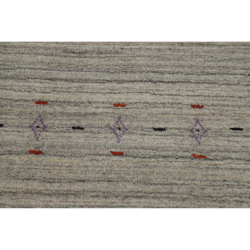 Hand Knotted Oriental 100% Wool Carpet Tribal Animal Pictorial Greys & Charcoal Gabbeh Area Rug - 7' 9'' X 5' 1''