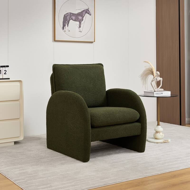 Modern Sherpa Upholstered Accent Chair