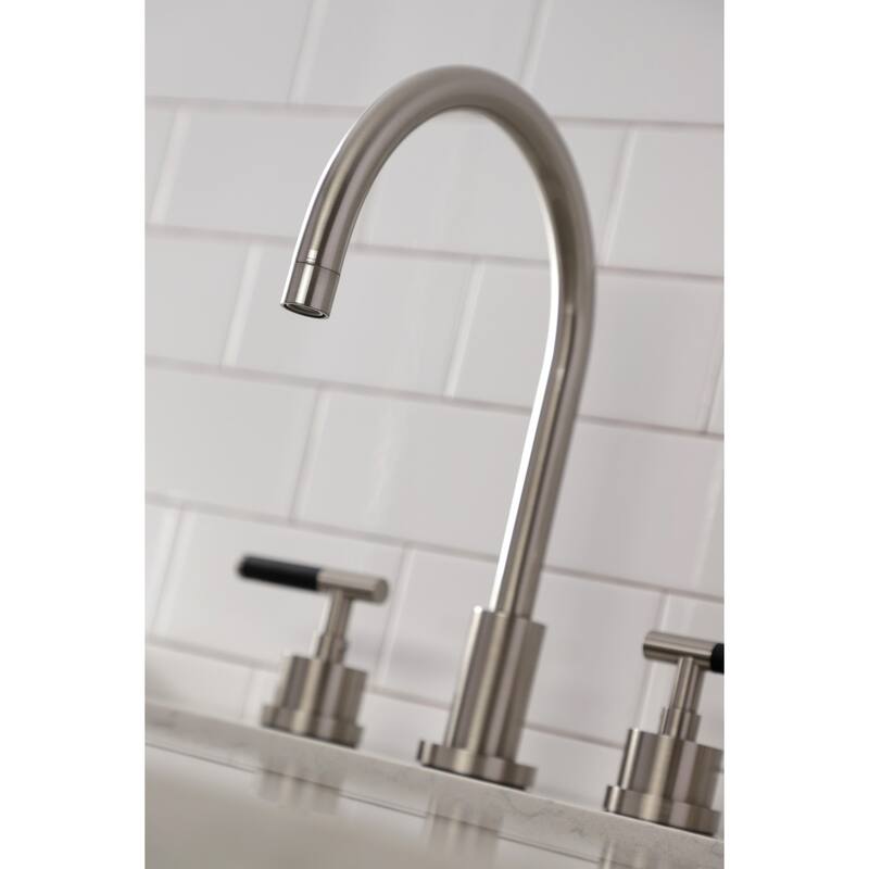 Kingston Brass Kaiser Widespread Kitchen Faucet with Brass Sprayer