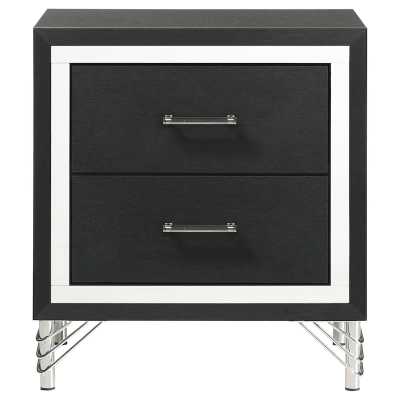 Malcolm Black 2-drawer Nightstand Bedside Table