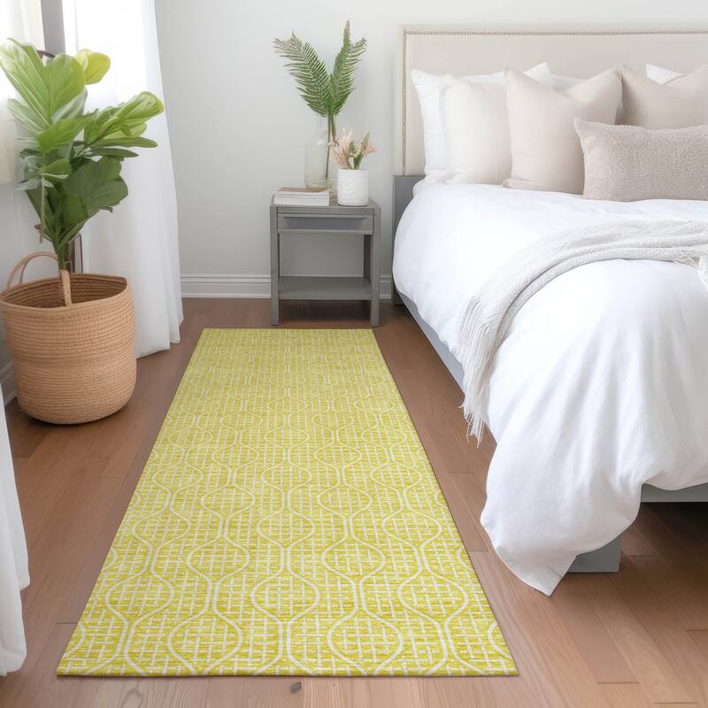 Premium Washable Super Soft Modern Teardrop Mayfield Rug - Yellow - 2'3" x 7'6"