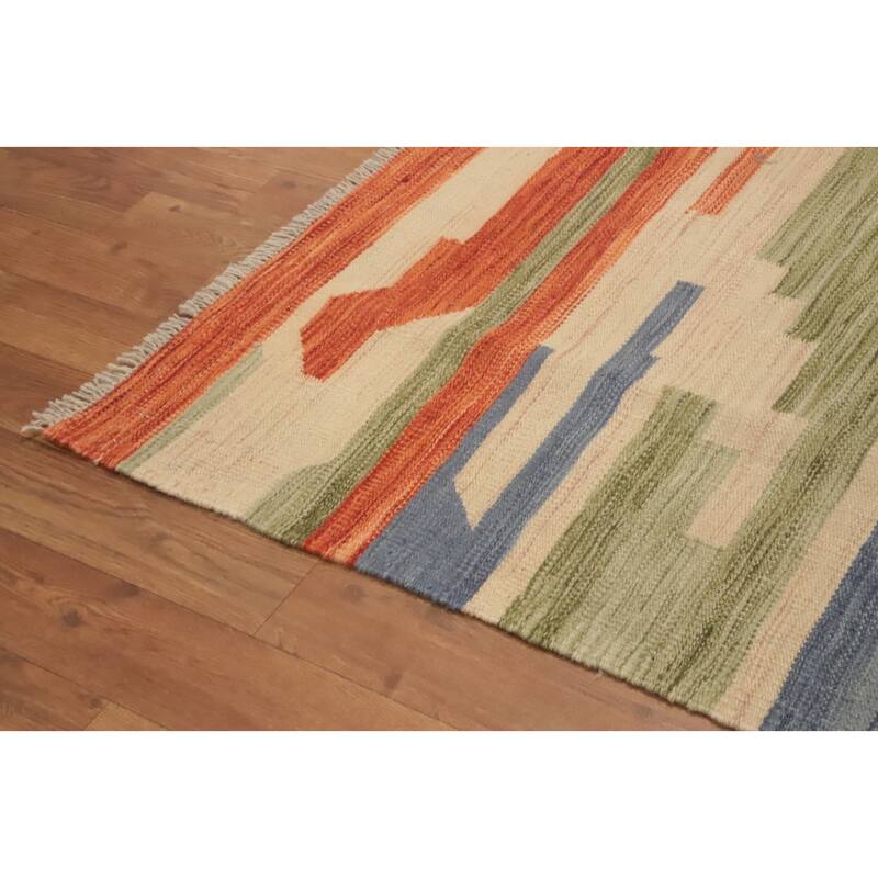 Hand Woven Southwestern Wool Multi-Colored Geometric Area Rug - 13' 2'' X 9' 9''