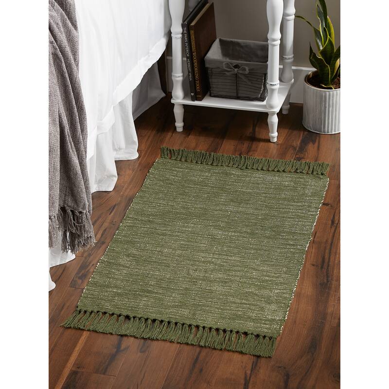 DII Gray and Off White 2-Tone Ribbed Rug 2x3 Ft - 24.0 In. L X 36.0 In. W X 0.2 In. H