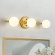 preview thumbnail 1 of 18, Modern Matte White Glass Globe Bathroom Linear Vanity Light 3-Light