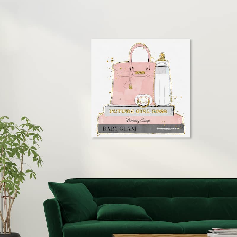 Wynwood Studio Canvas Fashion and Glam Nursery Books White Pink and Pastel Pink Glam Wall Art Canvas Print - 30 x 30