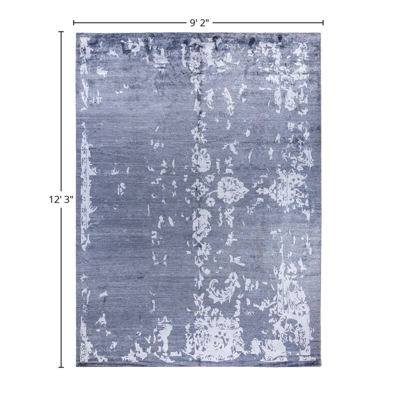 Modern One-of-a-Kind Hand-Knotted Area Rug, Purple - 9' 2" x 12' 3"