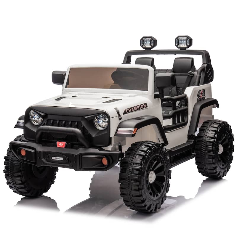 24V Two-Seater Kids Ride On Electric Car W/Parents Control,400w Motor,Provide A Speed Of 1.86-4.35mph For Kids Of 3+ - White