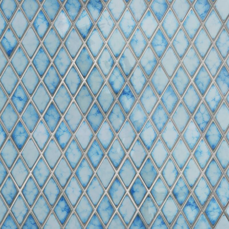 Merola Tile Hudson Kite Marine 10-1/8" x 11-3/4" Porcelain Mosaic Floor and Wall Tile