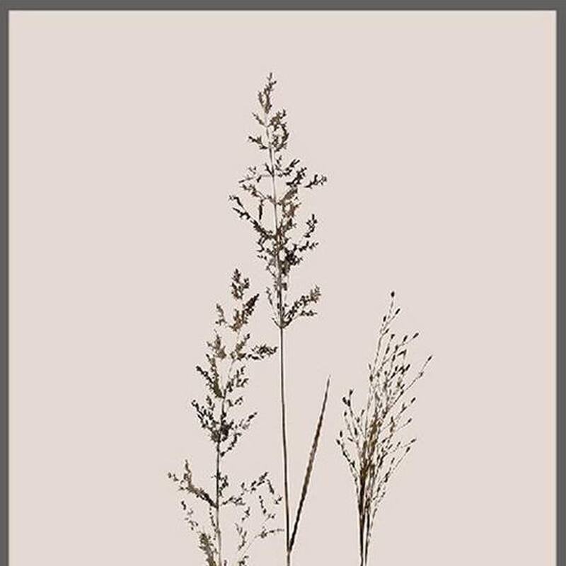 HomeRoots Set Of Two Delicate Stems Brown Framed Wall Art