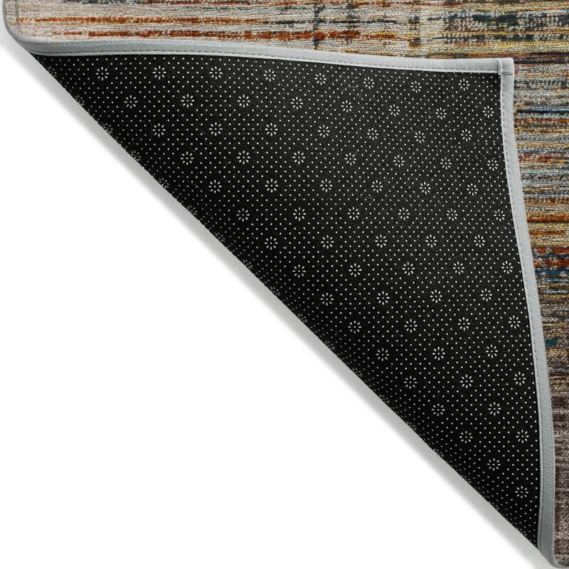 Machine Washable Indoor/Outdoor Contemporary Geo Chantille Rug