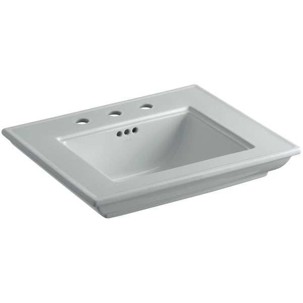 Kohler K-2345-8 Memoirs Stately 24-1/2" Fireclay Pedestal Bathroom Sink with 3 Holes Drilled and Overflow