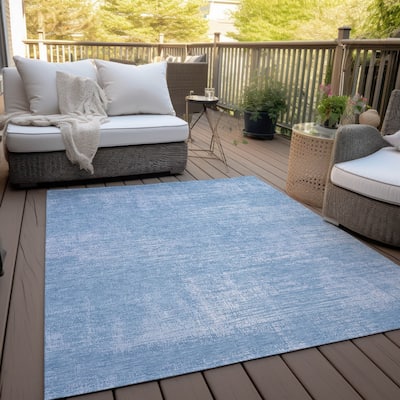 Machine Washable Indoor/ Outdoor Chantille Abstract Solid Rug