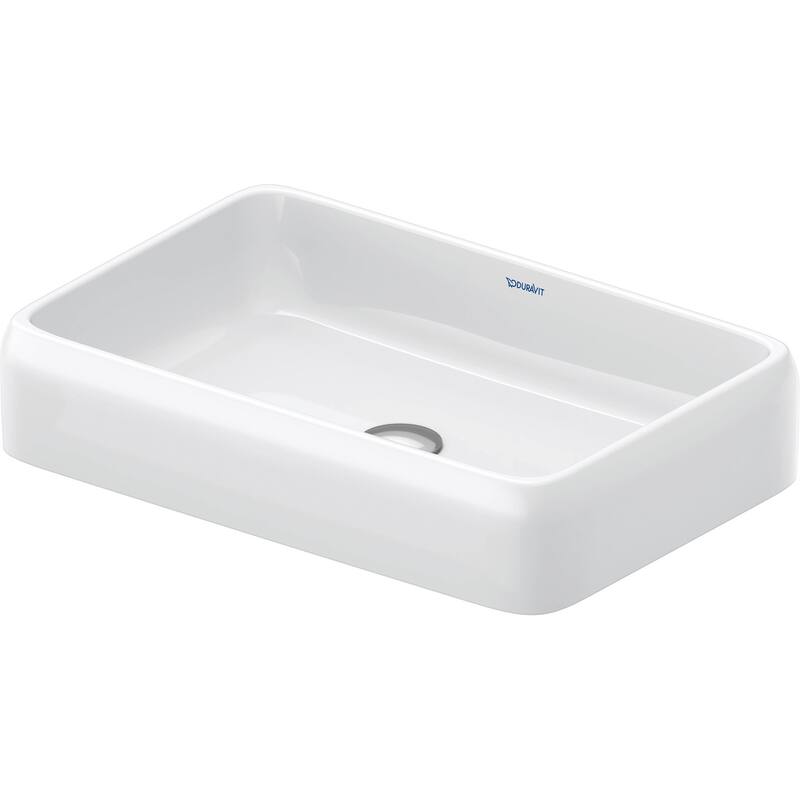 Duravit 238360-0HOLE Qatego 23-5/8" Rectangular Ceramic Vessel - White High Gloss