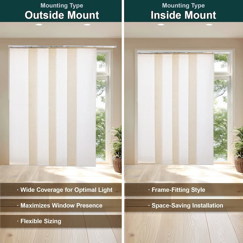 CHICOLOGY Adjustable Sliding Panels, 4-Rail Track, Light Filtering