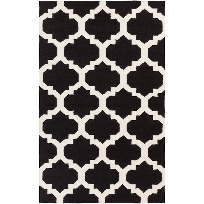 Hand-Woven Esme Moroccan Trellis Reversible Flatweave Wool Rug - 4' x 6'