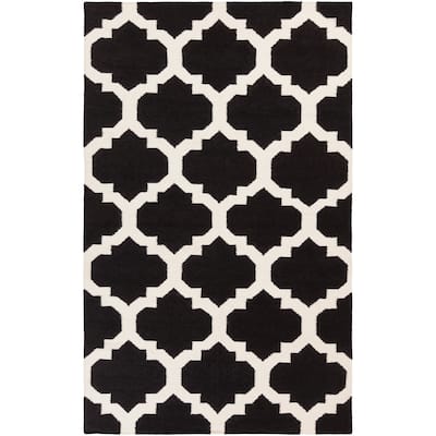 Hand-Woven Esme Moroccan Trellis Reversible Flatweave Wool Rug - 4' x 6'