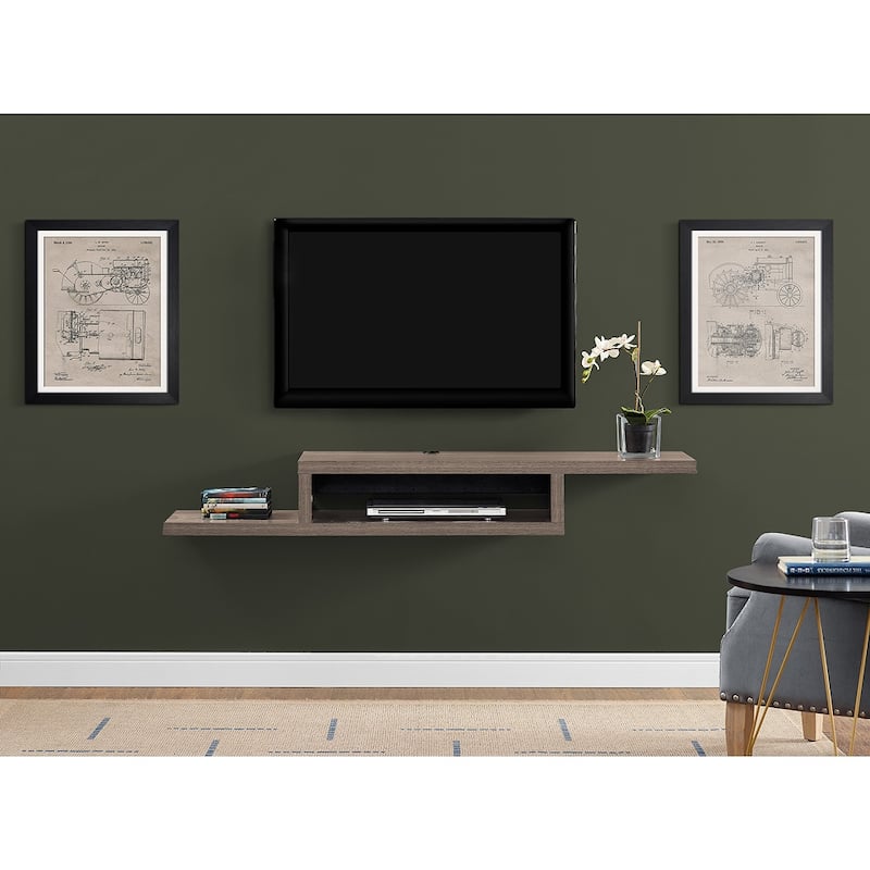 Asymmetrical Wall Mounted TV Console Entertainment Center Wall Decor Shelve Storage