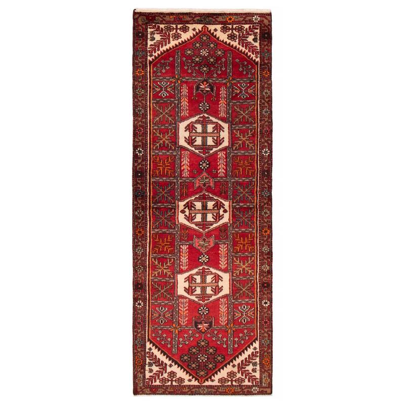 ECARPETGALLERY Hand-knotted Anadol Red Wool Rug - 3'5 x 9'6 - Red - 3'5 x 9'6