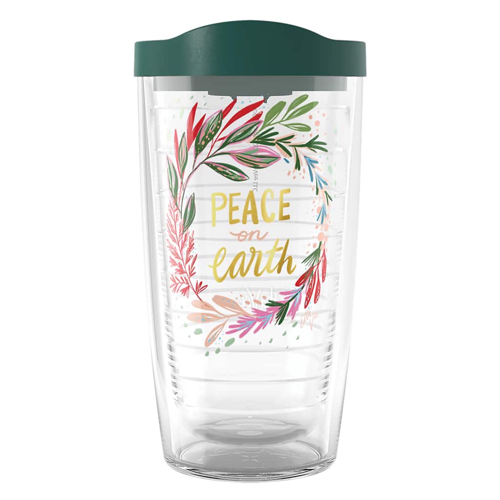 Tervis EttaVee Christmas Holiday Peace On Earth Made in USA Double Walled Insulated Travel Tumbler, Peace