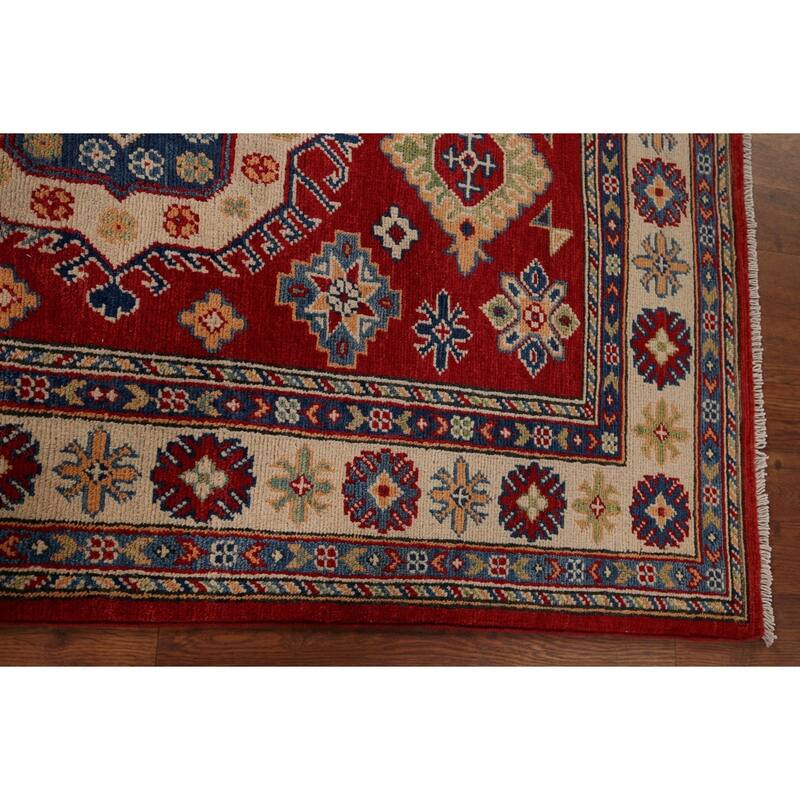 Oriental Red Kazak Accent Rug Handmade Wool Carpet - 3'4" x 4'11"