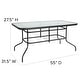 preview thumbnail 6 of 30, Rectangular Glass Metal Patio Table with Umbrella Hole