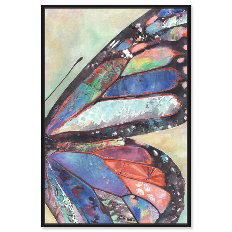 Art Remedy Butterfly Part Ii Framed Butterfly 1 Piece Canvas Wall Art - 11 x 16 - Black
