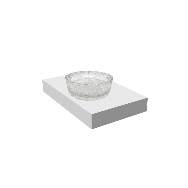 Stadium 16" & 14" Round Decorative Crystal Vessel Sinks With White Base