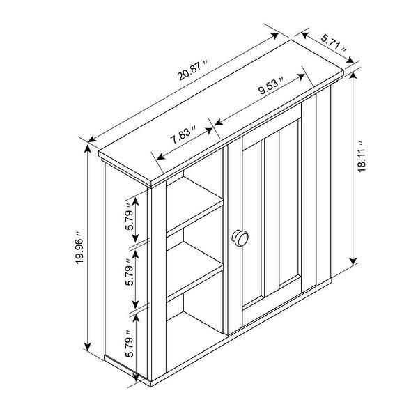 White MDF Wood Bathroom 1-Door Wall Storage Cabinet - On Sale ...