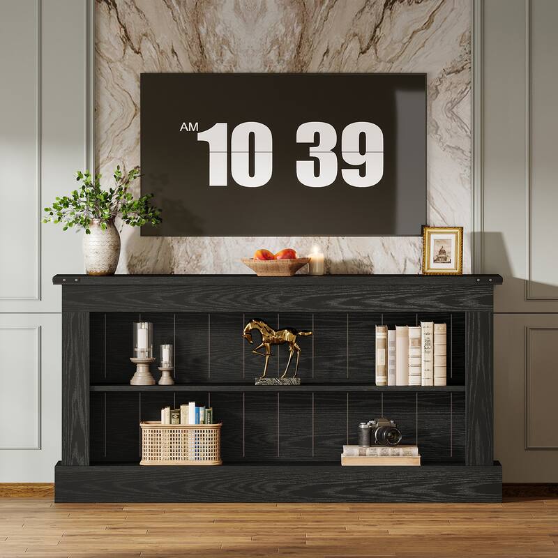 White Stand for 75-Inch TV, Farmhouse