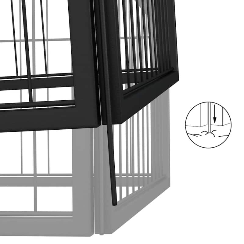 vidaXL Dog Playpen Kennel Dog Cage Puppy Pet Exercise Wire Fence Steel Black