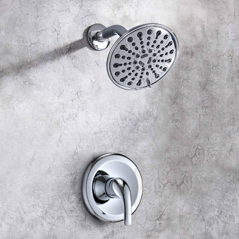 PROOX Wall Mounted 6-Spray Rainfall Shower Faucet Single Handle Valve Included