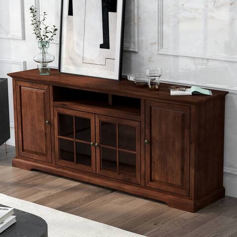 79-inch Fully Assembled Brown TV Stand, Holds Up To a 85" TV