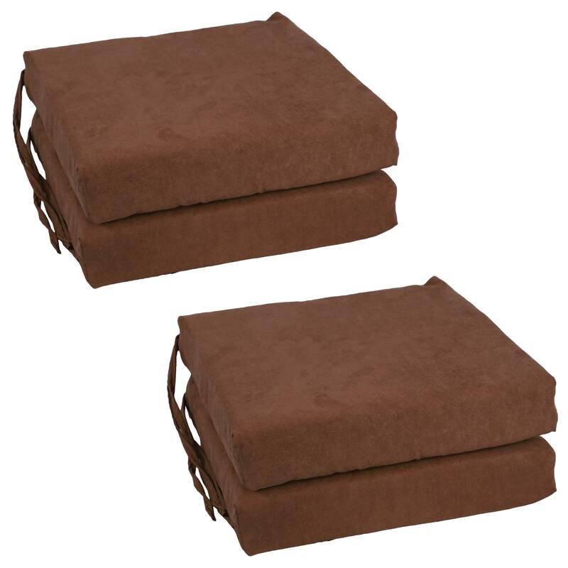 16-inch Square Indoor Microsuede Chair Cushions (Set of 2 or 4) - 16 x 16 - Set of 4 - Chocolate