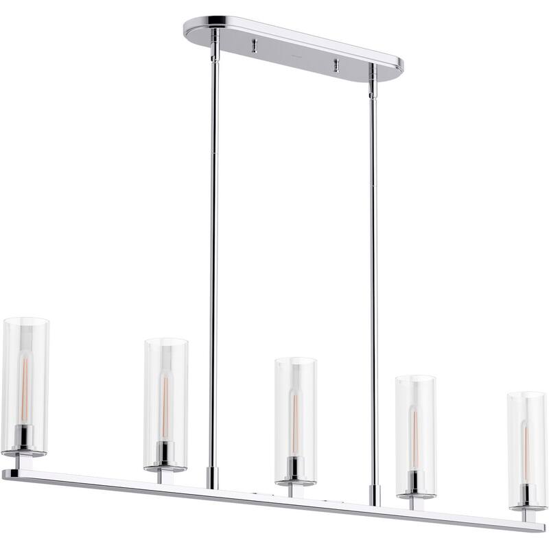 Kohler Lighting 35877-CH05 Crue 5 Light 45" Wide Linear Chandelier - Polished Chrome