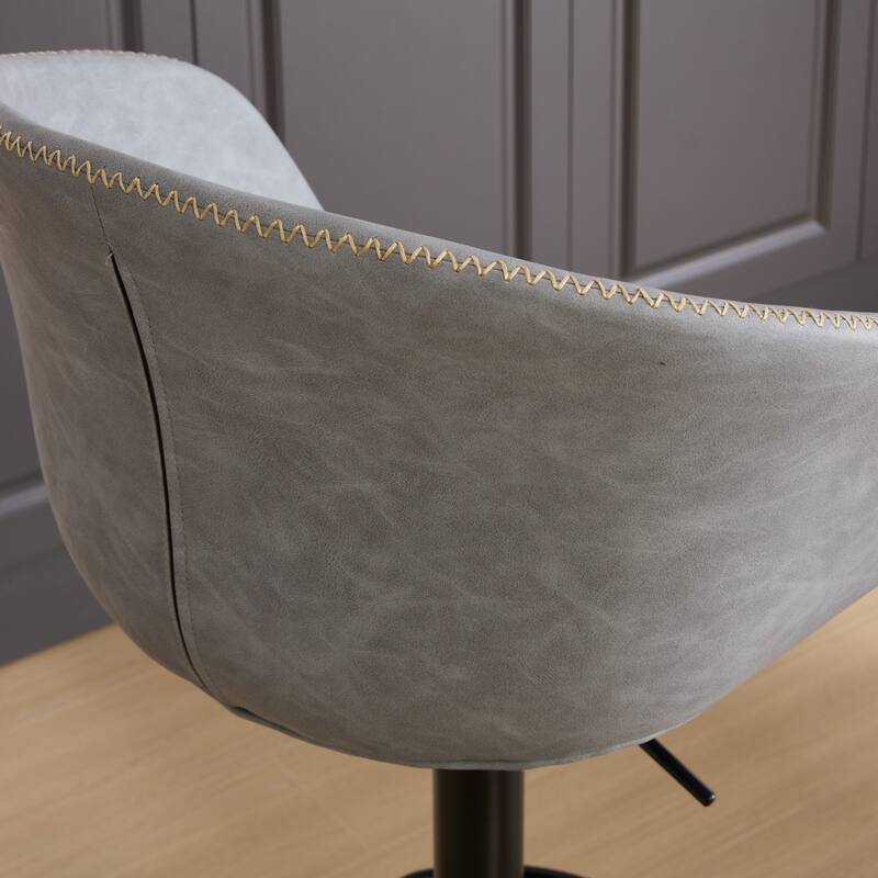 Leather Swivel Barstools, Upholstered Island Dining Chair, Bistro High Bar Chair, Mid-Century Dressing Chair, Adjustable Height