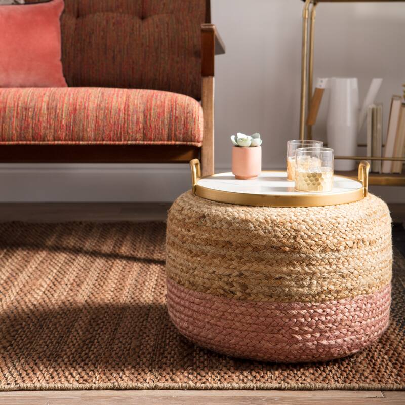 Sangam Round Jute Pouf