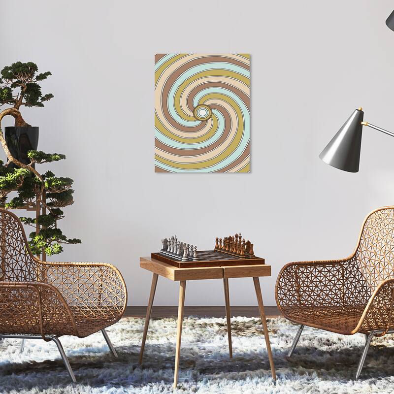 Wynwood Studio Canvas Abstract Spiral Disco Brown Modern & Contemporary Wall Art Canvas Print - 16 x 20