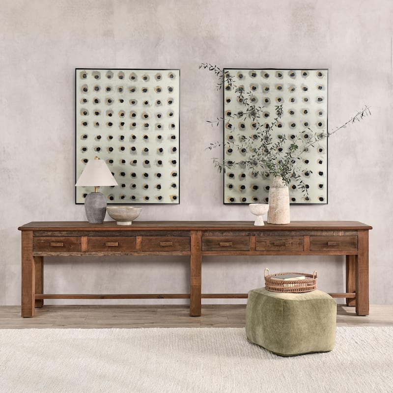 Classic Home Ezra Reclaimed Wood 6Dwr Console Table Natural - Natural