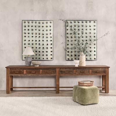 Classic Home Ezra Reclaimed Wood 6Dwr Console Table Natural