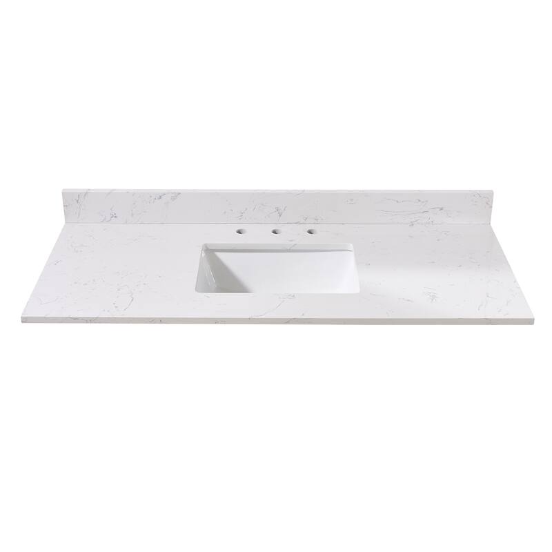 Altair Trento Bathroom Vanity Countertop in Aosta White Finish Without Vanity - 49"