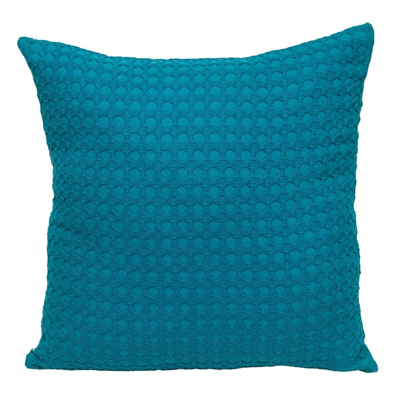 HomeRoots 20" Blue Cotton Throw Pillow With Texture