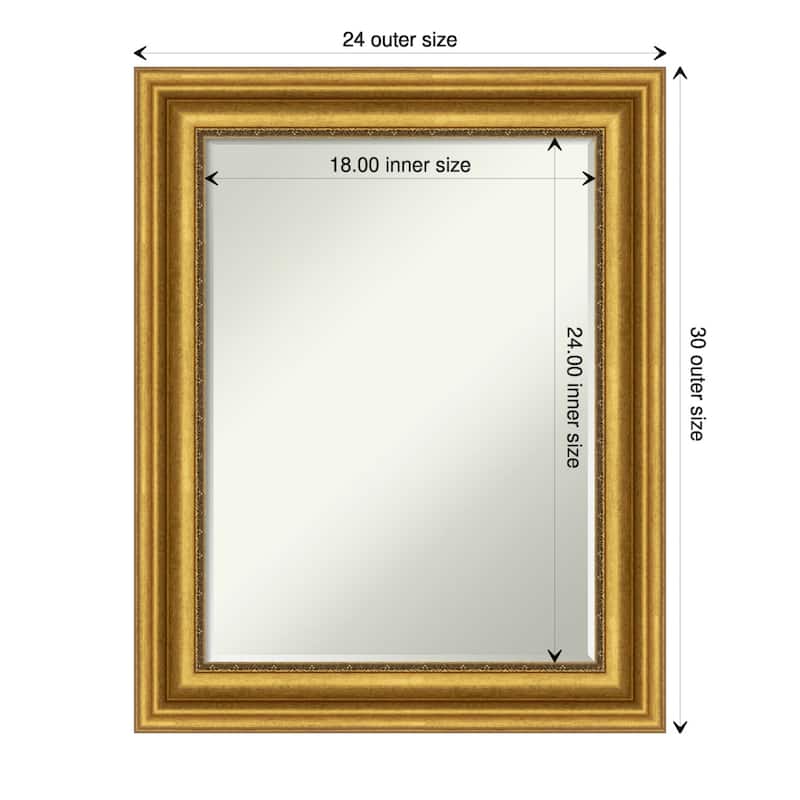 Petite Bevel Bathroom Wall Mirror - Parlor Gold Frame - 24 x 30 in - Parlor Gold
