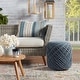 preview thumbnail 5 of 5, Rautha Geometric Blue/ Gold Indoor/ Outdoor Lumbar Pillow